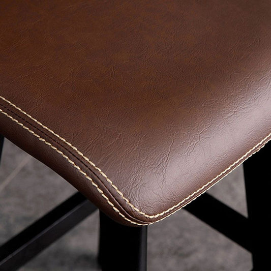 Scandinavian Rubberwood Home Stool Matte Finish Leather Barstool Clearhalo 'Bar Furniture' 'Bar Stools' 'bar_stools' 'Furniture' 'furniture_bar_stools' 'Kitchen & Dining Furniture' 1200x1200_037f7a93-27f5-434e-9a5b-2e823beb5140