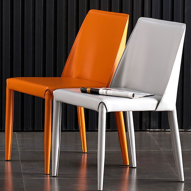 Contemporary Leather Chairs Set Kitchen Dining Room Solid Back Side Chair Clearhalo ' kitchen&dining_furn' 'Dining Chairs' 'Dining Tables & Seating' 'dining_chair' 'furn' 'furn_dining_chair' 'Furniture' 'furniture_dining_chair' 'Kitchen & Dining Furniture' 'kitchen' 1200x1200_037f8027-f47e-45e2-8be4-f379e60d10f7