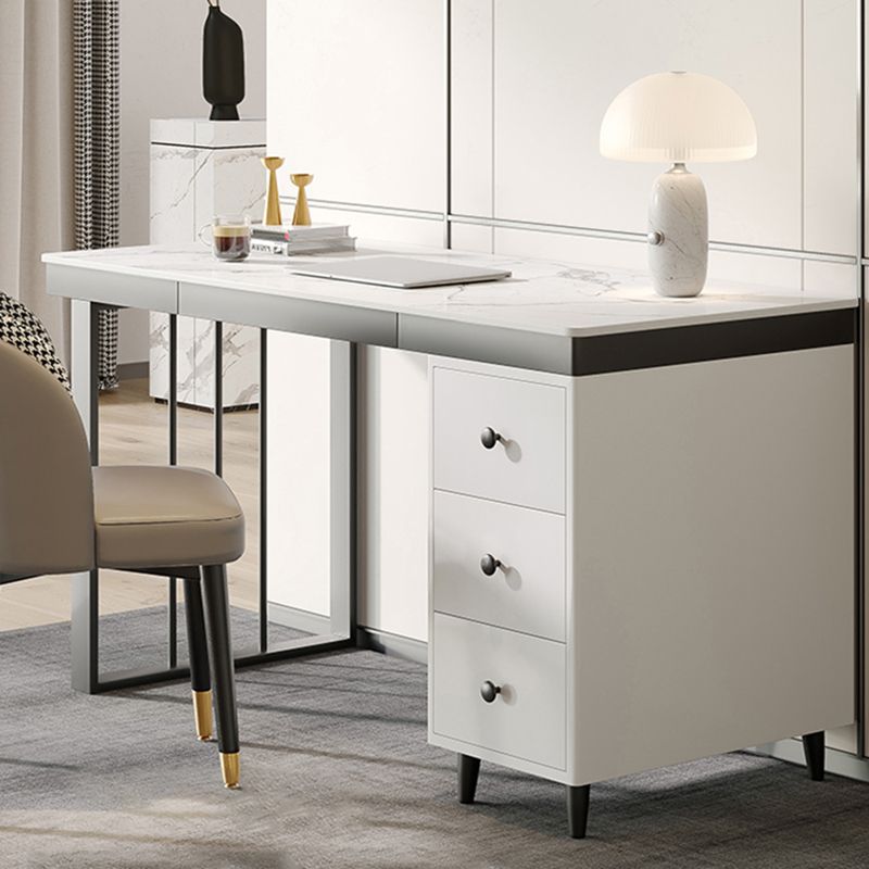 Modern Style White Office Task Desk Rectangular Shape Writing Desk with 2 Legs Clearhalo 'furn' 'furn_office_desk' 'Furniture' 'Office Desks' 'Office Furniture' 'office_desk' 1200x1200_037fc03a-b63b-4b24-954f-2e07ff95fa58