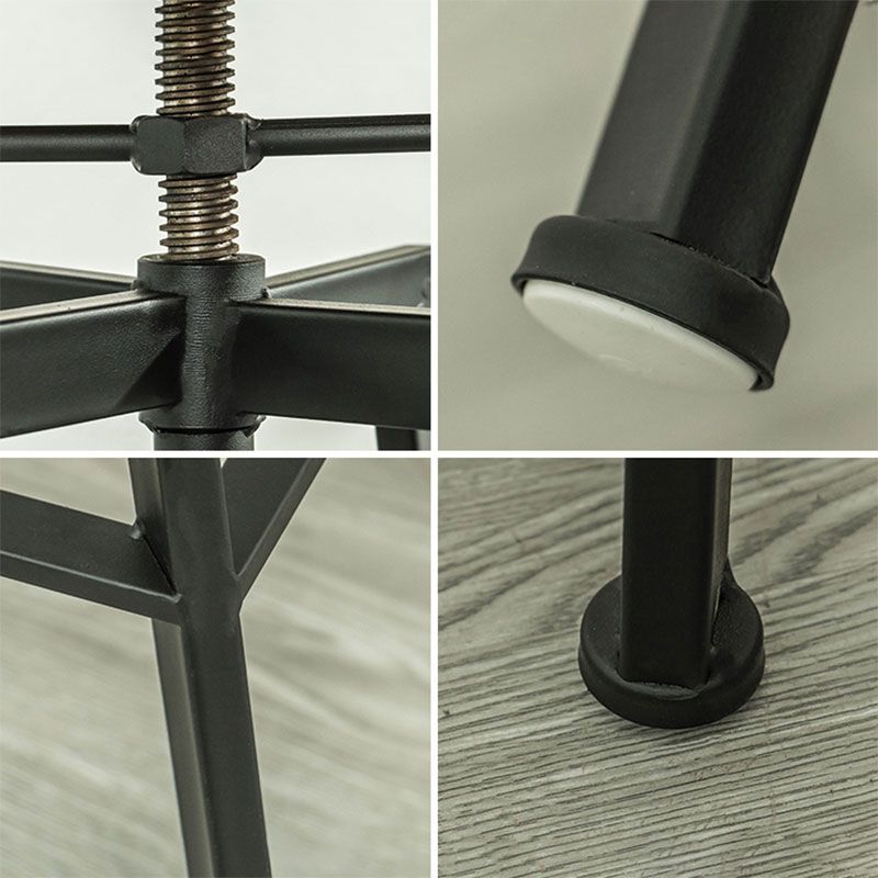 Armless Rotatable Bar Chair Modern Round Seat Bar Stool with Metal Footrest Clearhalo 'Bar Furniture' 'Bar Stools' 'bar_stools' 'furn' 'furn_bar_stools' 'Furniture' 'Kitchen & Dining Furniture' 1200x1200_037fd493-cf6d-4914-b2a4-0289e983cedd