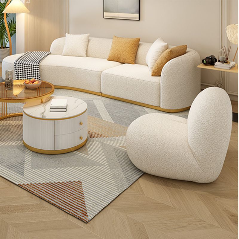 Moderne stijl Sofa Wind Zelfs achtersteun gebogen rugleuning spons kussen vullende bankbed