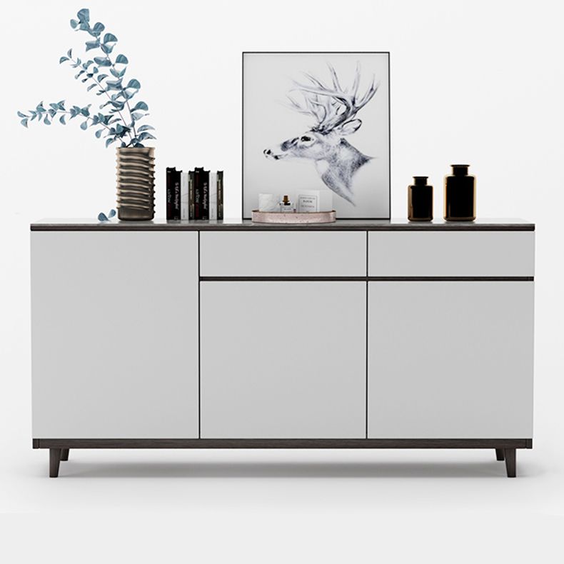 2 Drawers Wood Doors Sideboard Modern 33.5" High Side Board for Kitchen Clearhalo 'buffet_sideboard' 'Buffets & Sideboards' 'Furniture' 'furniture_buffet_sideboard' 'Kitchen & Dining Furniture' 1200x1200_0382547b-60ba-42ee-8ba3-c2c828cc226e