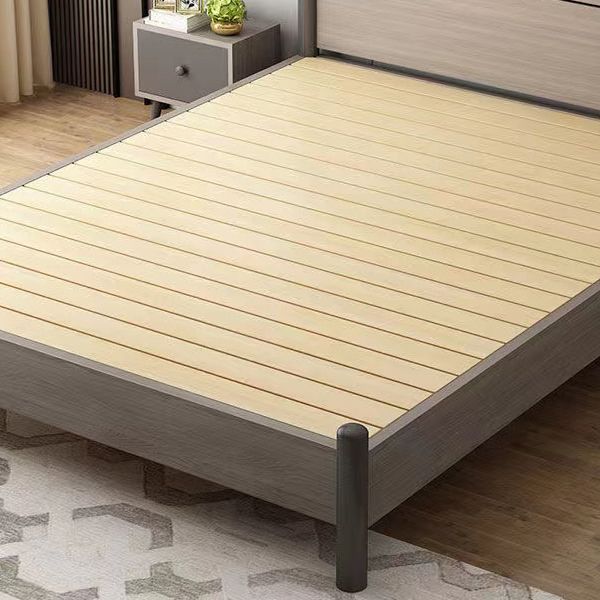 36.61" High Standard Bed with Headboard Gray  Solid Wood Mattress Included