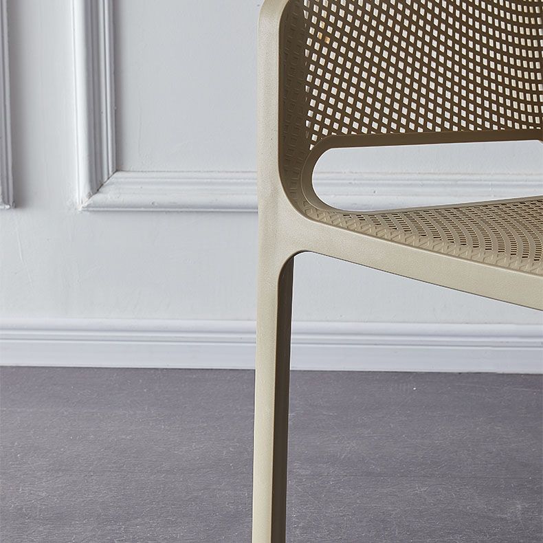 Scandinavian Plastic Kitchen Dining Room Arm Chair Solid Back Chair Clearhalo 'Dining Chairs' 'Dining Tables & Seating' 'dining_chair' 'Furniture' 'furniture_dining_chair' 'Kitchen & Dining Furniture' 1200x1200_03839eca-8a3e-4121-b1fe-47ec3fb2a38f