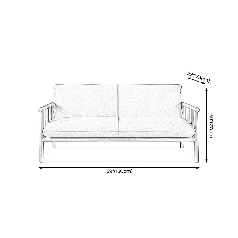 Mid-Century Modern Faux Leather Sofa 29 "W Square Arm Couch for Living Room