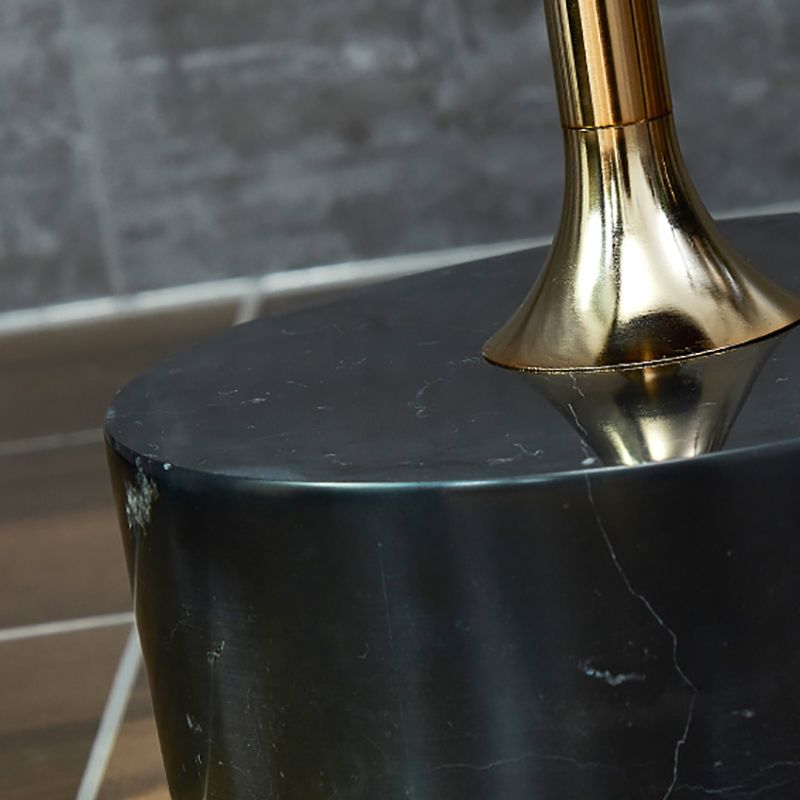 コンテンポラリーウッドラウンドトップサイドテーブル大理石の台座エンドテーブル