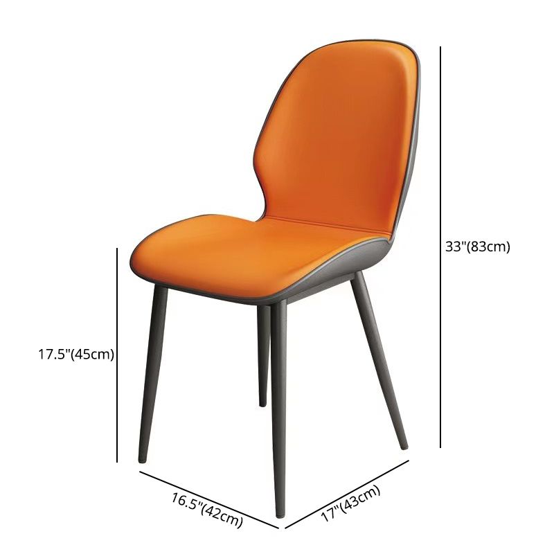 Contemporary Metal Dining Room Chairs Leather Dining Armless chairs for Home Use Clearhalo ' kitchen&dining_furn' 'Dining Chairs' 'Dining Tables & Seating' 'dining_chair' 'furn' 'furn_dining_chair' 'Furniture' 'furniture_dining_chair' 'Kitchen & Dining Furniture' 'kitchen' 1200x1200_0385886b-bd66-44df-89be-39dc4ba8b0b9