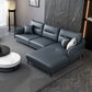 34.64 "H Blue Faux Leather Square Arm Sofa & Chaise for Living Room