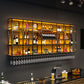 Metal Wine Rack Modern Style Wall Mounted Wine Holder Rack with Shelf