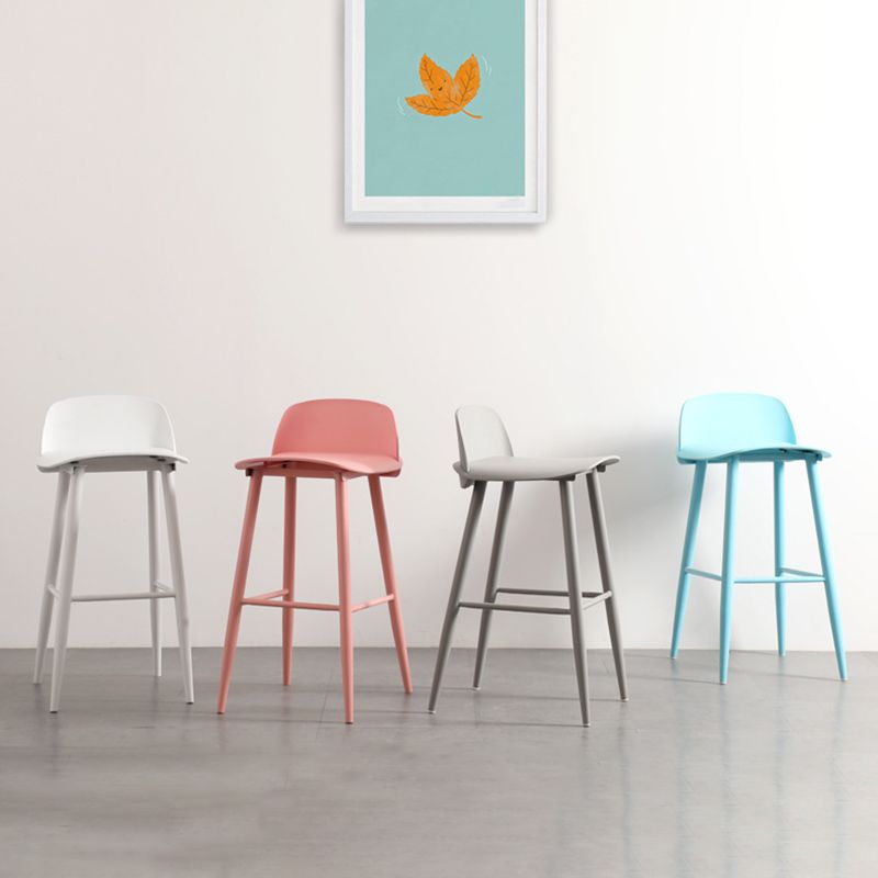 Scandinavian Plastic Counter Stools Low Back Indoor Bar Stools with Metal Footrest Clearhalo 'Bar Furniture' 'Bar Stools' 'bar_stools' 'furn' 'furn_bar_stools' 'furniture_bar_stools' 'Kitchen & Dining Furniture' 'kitchen&dining_furn' 'kitchen' 'kitchen_furn' Furniture' 1200x1200_038745ad-b517-4301-8db5-9532564f2fe7