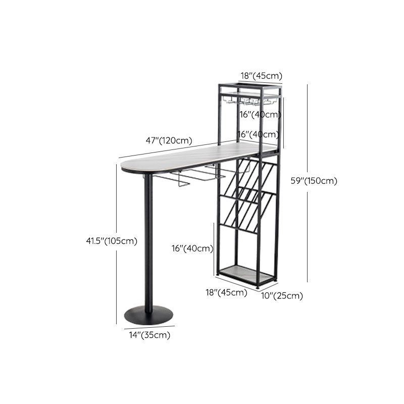 Modern Pub Table with Storage Base Specialty Stone Top Bar Table Clearhalo 'Bar Furniture' 'Bar Tables' 'bar_tables' 'furn' 'furn_bar_tables' 'Furniture' 'Kitchen & Dining Furniture' 1200x1200_03886804-053e-40da-96b0-3f560b3426df