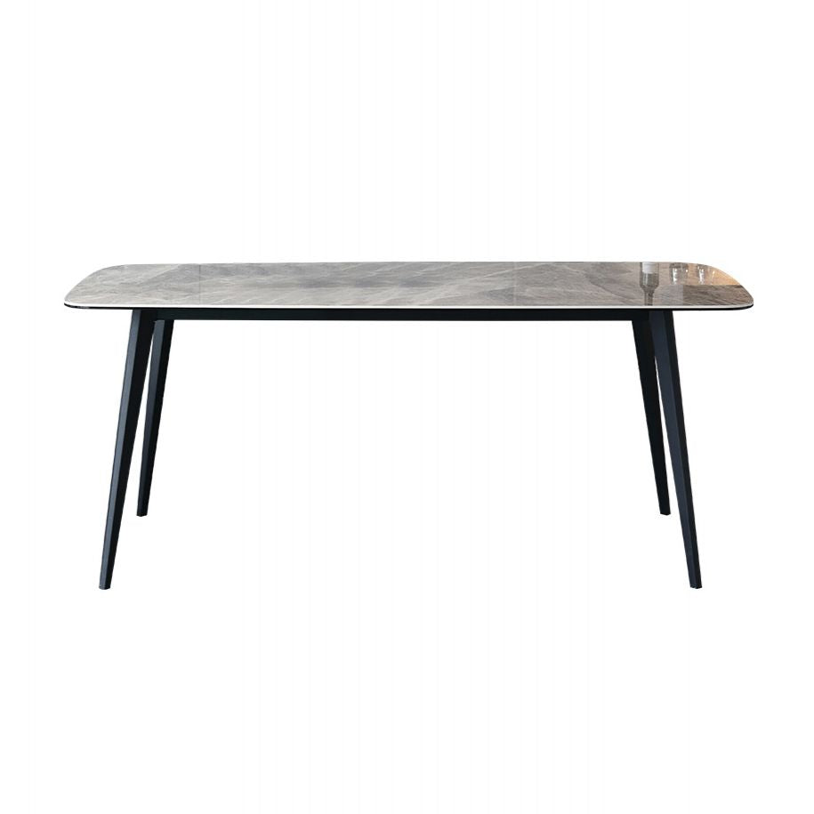 Contemporary Style Sintered Stone Dining Table with Grey Fixed Table and 4 Legs Base Clearhalo 'Dining Room Sets' 'Dining Tables & Seating' 'dining_room_set' 'furn' 'furn_dining_room_set' 'Furniture' 'furniture_dining_room_set' 'Kitchen & Dining Furniture' 'kitchen&dining_furn' 'kitchen' 1200x1200_038894c6-2c86-440d-9281-cc744d84d682