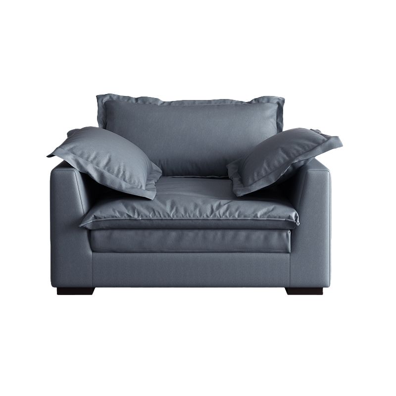 静止リビングルームスクエアアーム標準ブルーグレーモダンソファ