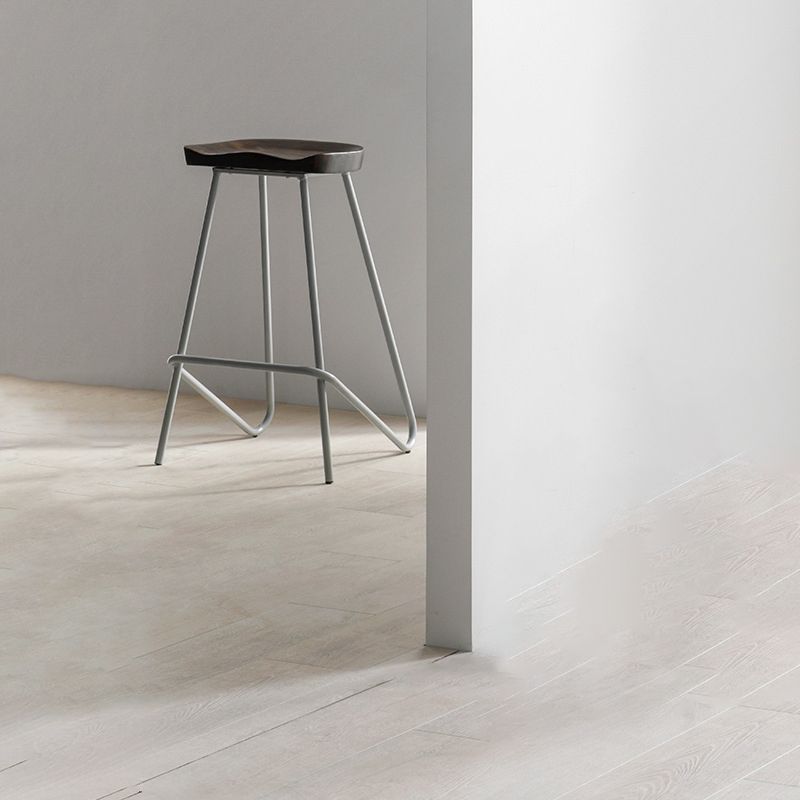 Industrial Bar and Counter Stool Solid Wood Stool with White Base Clearhalo 'Bar Furniture' 'Bar Stools' 'bar_stools' 'furn' 'furn_bar_stools' 'Furniture' 'furniture_bar_stools' 'Kitchen & Dining Furniture' 1200x1200_038a17a5-48c4-46c5-a695-24459885898a