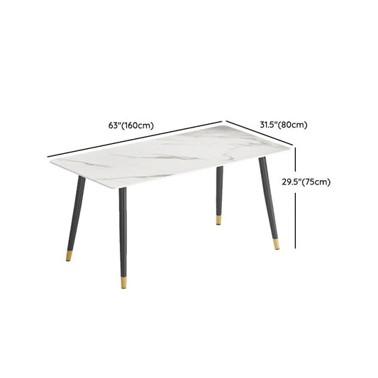 Glossy White Dining Table Set 1/4/5/7 Pieces Stone Dinette Set for Kitchen Clearhalo 'Dining Room Sets' 'Dining Tables & Seating' 'dining_room_set' 'furn' 'furn_dining_room_set' 'Furniture' 'Kitchen & Dining Furniture' 1200x1200_038b0765-0714-443a-b687-9951e35e4d59