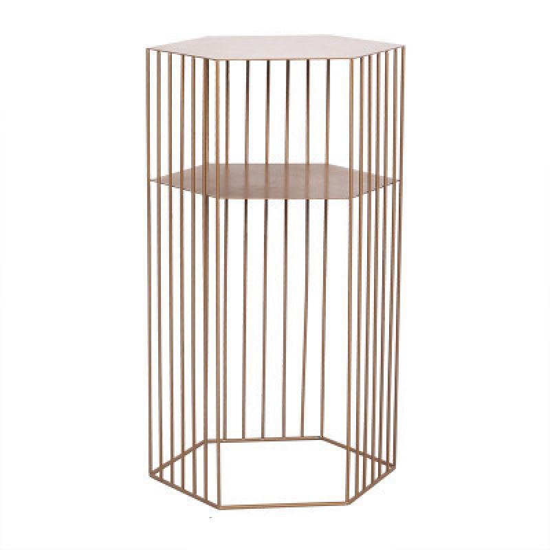 Black/white/gold Geometric Top Side Table Ironcraft Frame End Table Clearhalo 'Coffee & Accent Tables' 'End & Side Tables' 'end_side_tables' 'furn' 'furn_end_side_tables' 'Furniture' 'Living Room Furniture' 1200x1200_038b1cea-3b94-4299-b46b-a2a0f5df3b95