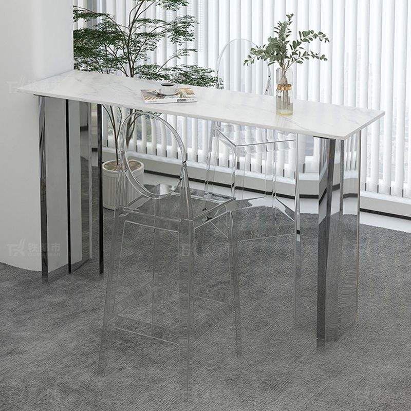Modem & Contemporary Stone Rectangle Pub Bar Table for Living Room Clearhalo 'Bar Furniture' 'Bar Tables' 'bar_tables' 'furn' 'furn_bar_tables' 'Furniture' 'Kitchen & Dining Furniture' 1200x1200_038c1698-72a8-4354-9533-459c0675bef7