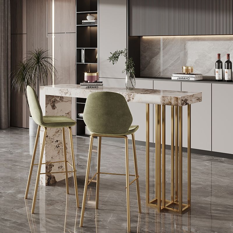 Indoor Double Pedestal Bar Height Table Contemporary Stone Rectangle Pub Table Clearhalo 'Bar Furniture' 'Bar Tables' 'bar_tables' 'furn' 'furn_bar_tables' 'Furniture' 'furniture_bar_tables' 'Kitchen & Dining Furniture' 1200x1200_038dede6-9e37-42dd-872d-3572abb7bb4e