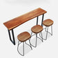 Juego de mesa de bar industrial de madera maciza, mesa de mostrador de 1/2/4/7 piezas con taburetes sin respaldo