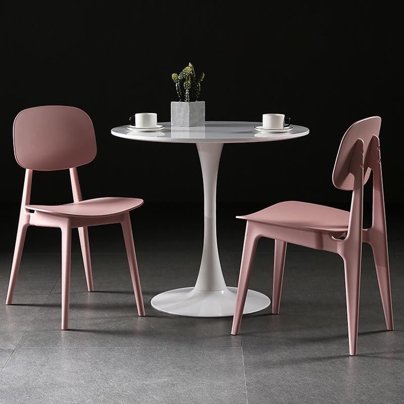 Silla lateral de plástico silla lateral de comedor contemporáneo de espalda para el hogar