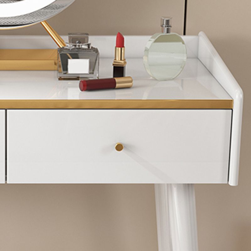 Tabella di vanità per trucco da 31,5 "W imposta in bianco con 2 cassetti