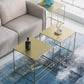 Brass Iron Frame Coffee Table Mid-Century Modern 17.7" W Square Cocktail Table Clearhalo 'Coffee & Accent Tables' 'Coffee Tables' 'coffee_tables' 'furn' 'furn_coffee_tables' 'Furniture' 'Living Room Furniture' 1200x1200_0391c591-f901-4c45-bddd-4adb0232a35d