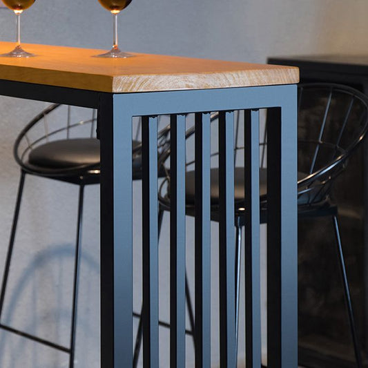 Brown Bar Table in Metal and Wood Indoor Lounge Bar Table for Living Room Clearhalo 'Bar Furniture' 'Bar Tables' 'bar_tables' 'furn' 'furn_bar_tables' 'Furniture' 'furniture_bar_tables' 'Kitchen & Dining Furniture' 1200x1200_039345e3-bed6-4afc-85ba-02a5b3c44c70