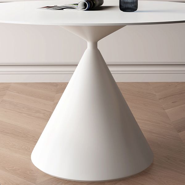 Round Sintered Stone Dining Table Modern Dining Table with Steel Pedestal Base for Home Clearhalo 'Dining Tables & Seating' 'Dining Tables' 'dining_table' 'furn' 'furn_dining_table' 'Furniture' 'Kitchen & Dining Furniture' 1200x1200_0394d3e8-4a8b-4e96-9c84-ac26badf28f7