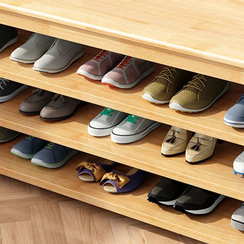 Banca moderna della metà del secolo Banca in legno di gomma Punta per le scarpe a colori solidi