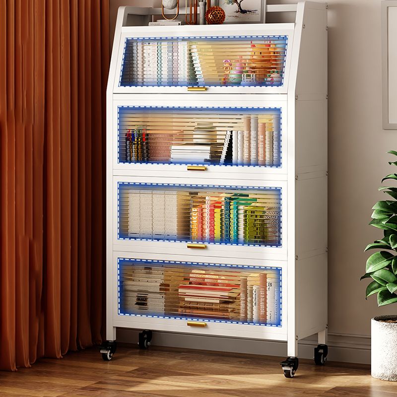 Estantería estándar de metal estantería contemporánea de espalda con gabinetes