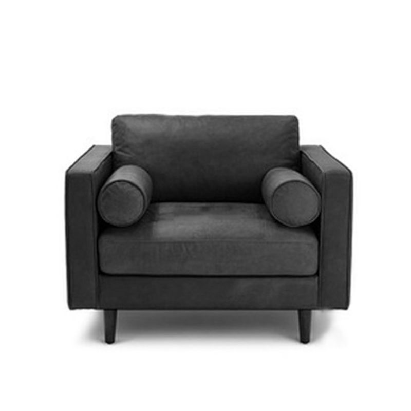Faux Leather Modern Sofa 37.7"W Square Arm Sofa with 2 Pillows for Living Room Clearhalo 'furn' 'furn_sofas' 'Furniture' 'furniture_sofas' 'kitchen' 'kitchen_sofas' 'Living Room Furniture' 'Sofa' 'sofas' 1200x1200_0398b619-a5d1-458e-89af-160ca11252ff