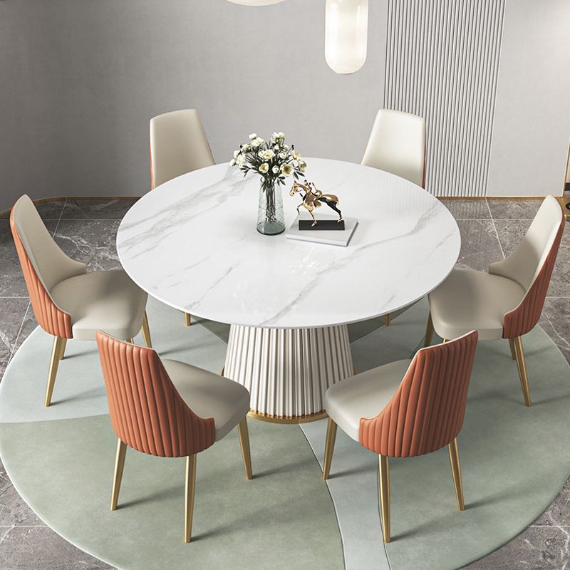 Traditional Luxury Round Dining Table Sintered Stone Table with White Pedestal Base Clearhalo ' dining_table' 'Dining Tables & Seating' 'Dining Tables' 'furn' 'furn_dining_table' 'Furniture' 'furniture_dining_table' 'Kitchen & Dining Furniture' 'kitchen&dining_furn' 'kitchen' 'kitchen_dining_table' 1200x1200_039cf492-48d4-4ab7-95ff-fd5e6c80d8da