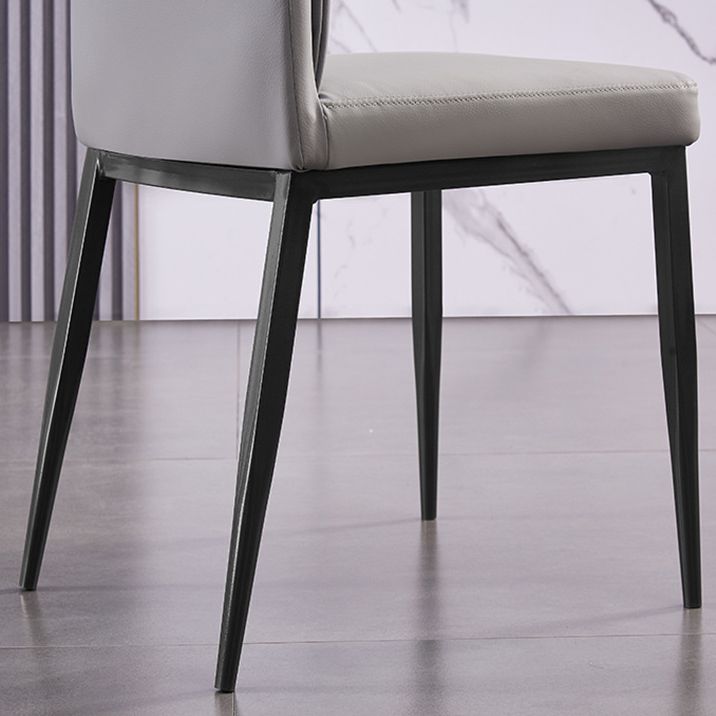 Modern Contemporary Leather Parsons Chair Side Dining Chairs with Metal Legs Clearhalo ' kitchen&dining_furn' 'Dining Chairs' 'Dining Tables & Seating' 'dining_chair' 'Furniture' 'furniture_dining_chair' 'Kitchen & Dining Furniture' 'kitchen' 1200x1200_039d6859-e93f-43bb-af6d-73acd007538d