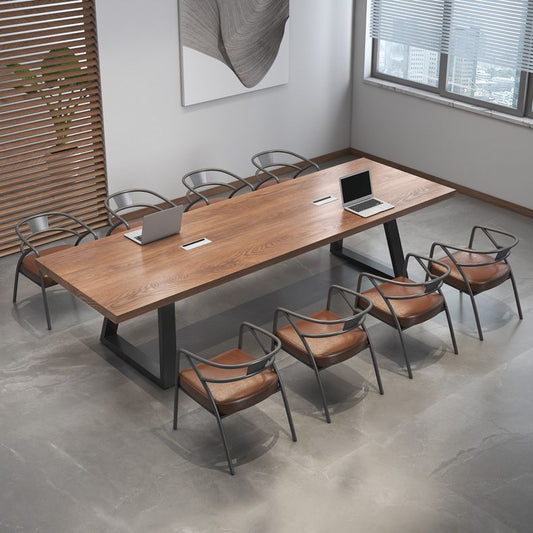 Massives Holzschreibtisch Industrial 29,53 "hoher Büroschreibtisch mit Eisenbeinen