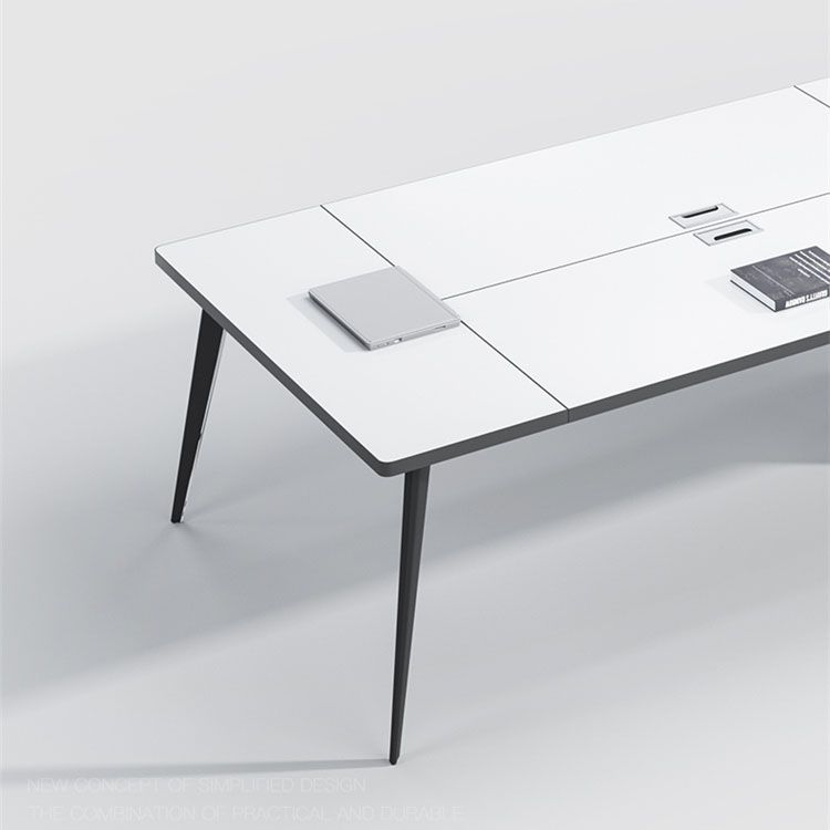 Escritorio de escritura de madera curva de estilo industrial parsons de la base de trabajo para la oficina