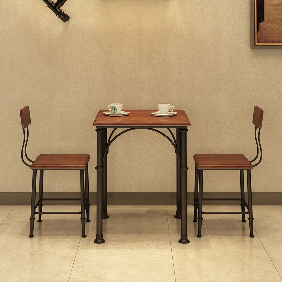 Industrial Style Solid Wood Dining Table Brown Square Table with 4 Legs for Dinning Room Clearhalo ' dining_table' 'Dining Tables & Seating' 'Dining Tables' 'furn' 'furn_dining_table' 'Furniture' 'furniture_dining_table' 'Kitchen & Dining Furniture' 'kitchen&dining_furn' 'kitchen' 'kitchen_dining_table' 1200x1200_039e03c2-eec3-469c-abb1-9562d7a53178