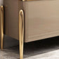 Moderner Glam -TV -Stand, geschlossene Speicher -TV -Konsole in Schwarz/ Gold