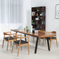 Industrial Brown Wood Dining Table Set 1/2/5/7 Pieces Wooden Dinette Set for Home