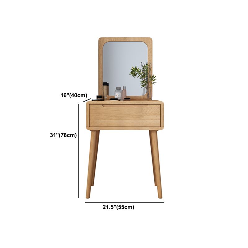 Scandinavisch massief houten dressoir 1-lading ijdelheid tafel met ontlasting en spiegel