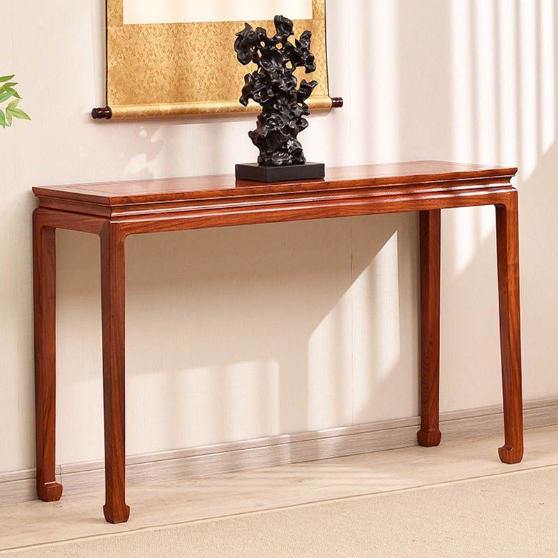 Modern Rectangular Console Table Wooden Console Sofa Table in Brown