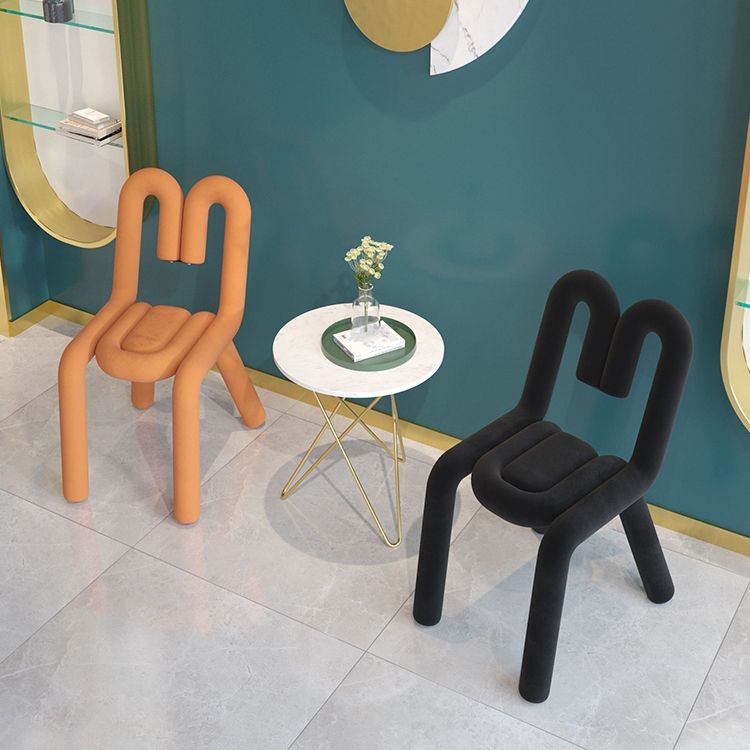 Contemporary Style Side Chair Velvet Open Back Dining Side Chair Clearhalo 'Dining Chairs' 'Dining Tables & Seating' 'dining_chair' 'furn' 'furn_dining_chair' 'Furniture' 'furniture_dining_chair' 'Kitchen & Dining Furniture' 1200x1200_03a02314-96b2-4a78-b52a-a52a91612744