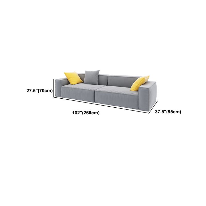 Gray Contemporary Standard Sofa Square Arm Sofa for Living Room, Apartment