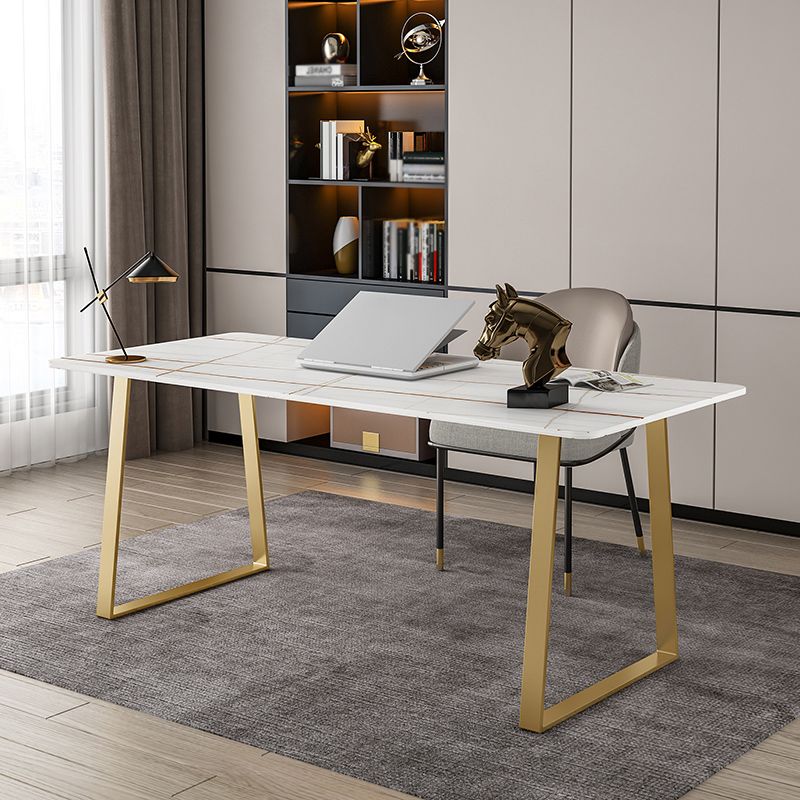 Glam Style Stone Writing Desk Rectangular Sled Base Writing Desk Clearhalo 'furn' 'furn_office_desk' 'Furniture' 'furniture_office_desk' 'Office Desks' 'Office Furniture' 'office_desk' 1200x1200_03a316b9-a277-4b81-9dac-8971b2625bc0