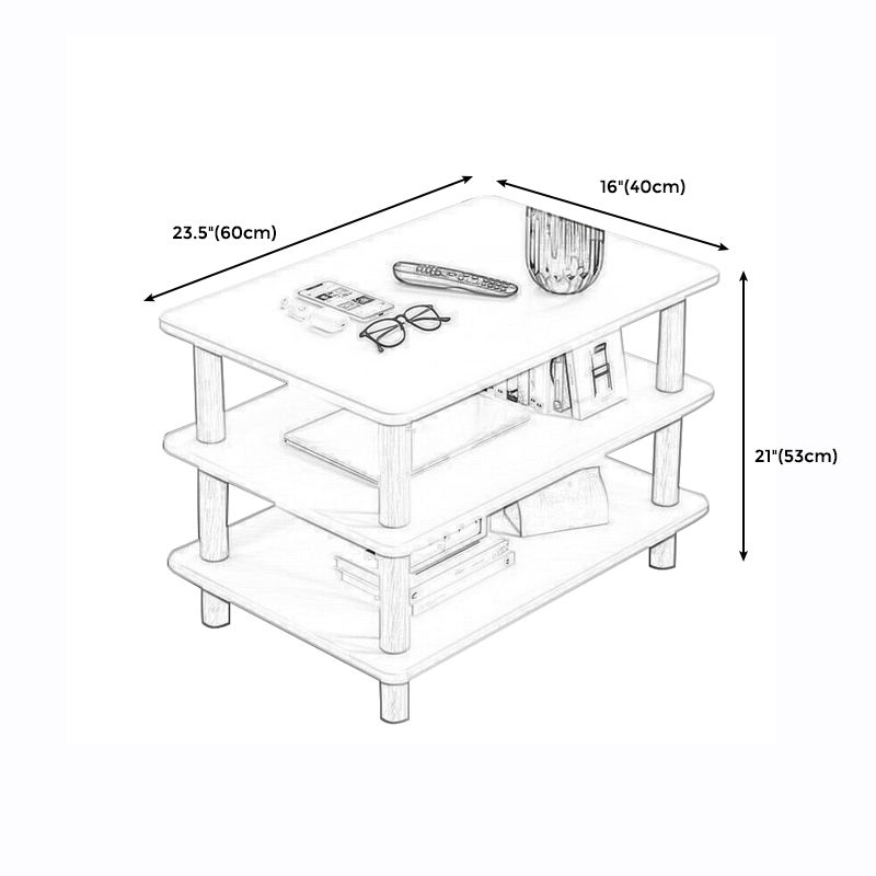 Scandinavian Wood End Table 4 Legs Sofa Side End Table with Shelf Clearhalo 'Coffee & Accent Tables' 'End & Side Tables' 'end_side_tables' 'furn' 'furn_end_side_tables' 'Furniture' 'Living Room Furniture' 1200x1200_03a3a354-4d3a-40e2-bcf0-7e9d16ec958a