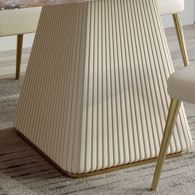 北欧焼結の石トップダイニングセット長方形1/4/5/6/7ピースダイニングルームテーブルセット