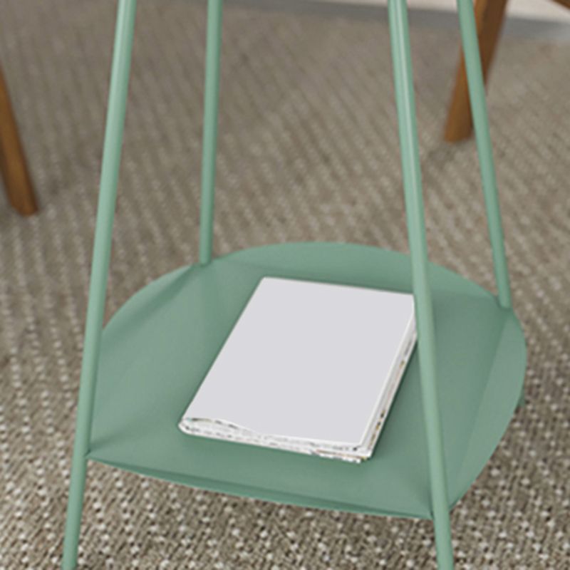 Bandeja de metal Topla superior Tabla de extremo 4 Piernas de doble mesa de rincón de nivel