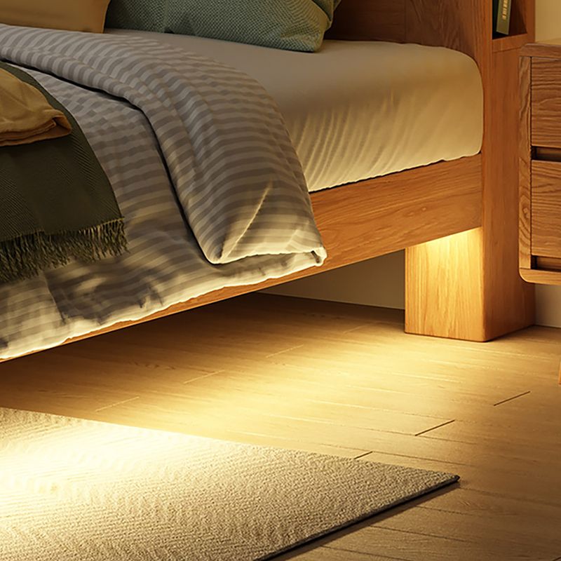 Natural Eiche Holzplattform Bett, Cal King Plattform Bettrahmen mit Bett