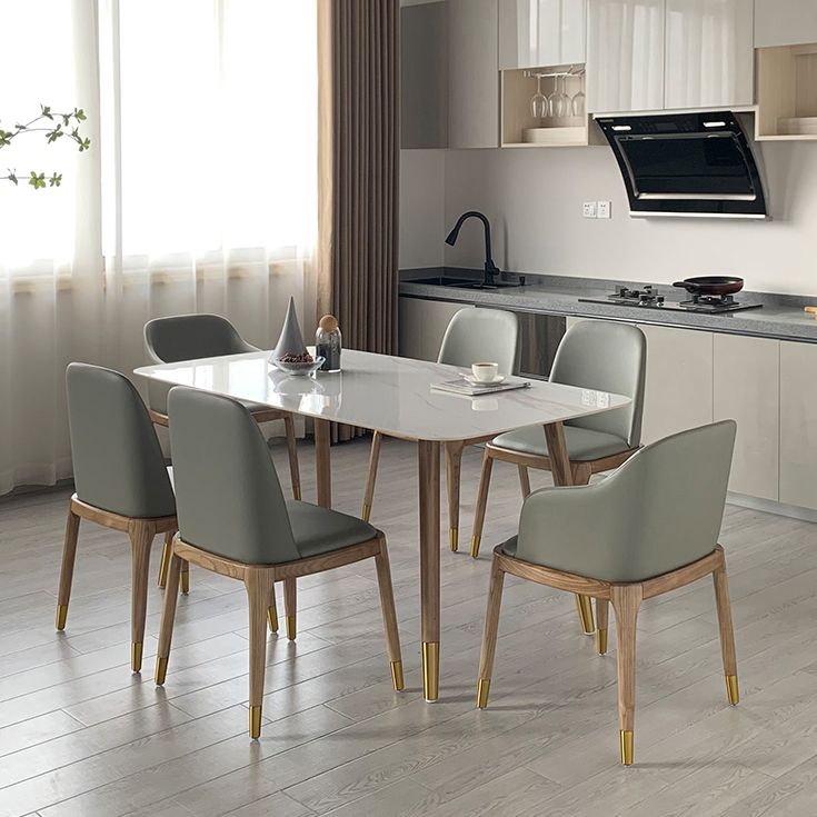 Rectangle Stone Dining table Traditional Luxury Dining Site Table with Wood Legs Clearhalo ' dining_table' 'Dining Tables & Seating' 'Dining Tables' 'furn' 'furn_dining_table' 'Furniture' 'furniture_dining_table' 'Kitchen & Dining Furniture' 'kitchen&dining_furn' 'kitchen' 'kitchen_dining_table' 1200x1200_03a7d9b3-9e9b-46d4-af5e-e0558f991c7f