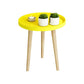 17.71" Tall Plastic Round Top Side Table Wooden 3 Legs End Table