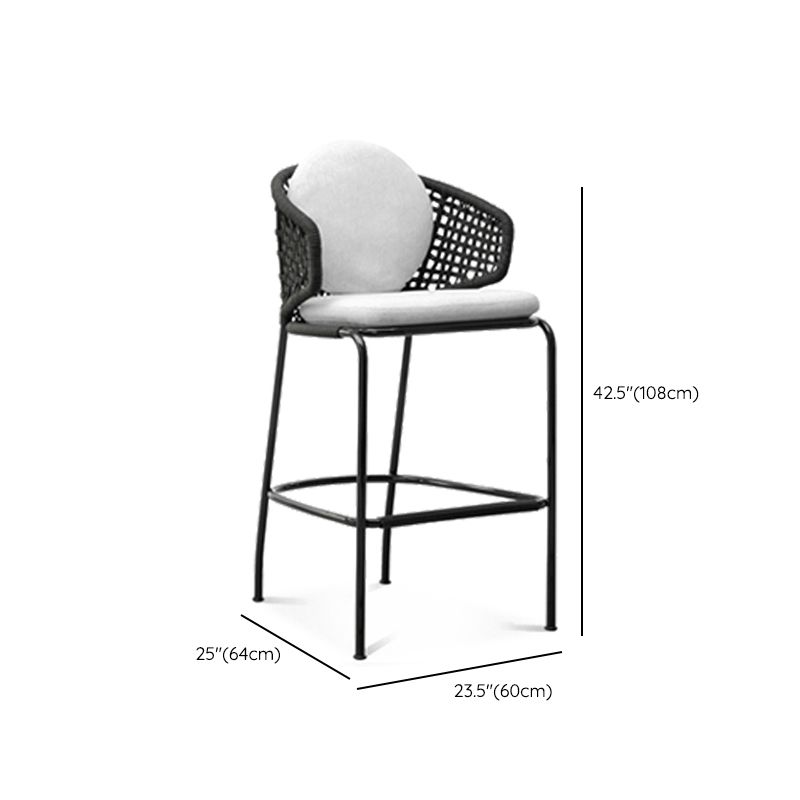 Indoor Living Room Bar Stool Upholstered Bar Stool with Footrest